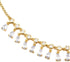 COOLSTEELANDBEYOND Gold Color Choker Bib Collar Pendant Necklace, Pear Rhinestone Crystal Cluster Charms, Wedding Dress...