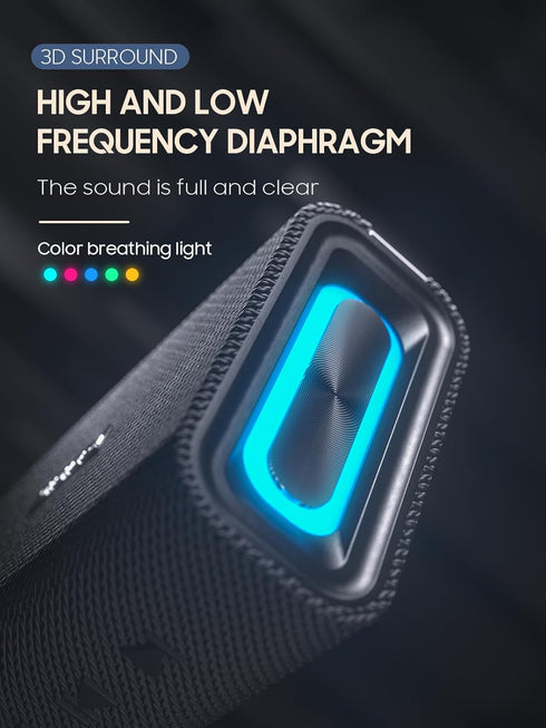 Bluetooth Speaker, Portable Wireless Speaker Waterproof IPX5 Bluetooth 5.3 Speakers Loud Stereo Sound with LED Light TWS Speakers Suitable for Tra...