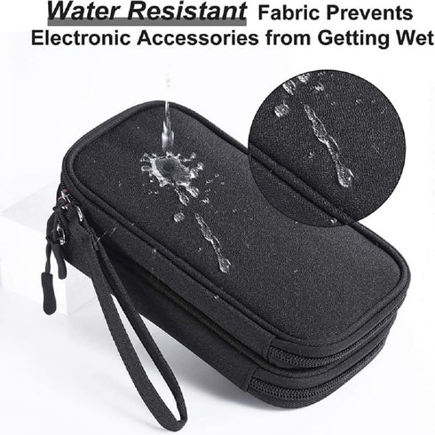 Electronic Organizer Bag, Waterproof Portable Travel Cable Storage Bag, Multifunctional Cord Storage Case for USB Drive, Dard Drive, Power Bank, C...