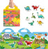 Reusable Sticker Book for Learning, 3 Sets Dinosaur Stickers Ocean Animals and Vehicles Theme Activity Sticker Books for Kids 3+ Girls Boys Travel...