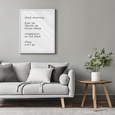 Posterizer 1 pcs-Good morning , eyes up , hearts up-Typography Art-Motivational & Inspirational Art-Gift for Men Women Entrepreneur Teens-Living R...