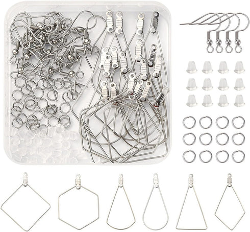 36PCS Beading Earring Hoop Stainless Steel Earring Hoop Bulk Fish Hooks Earrings DIY Earrings Supplies Kit for Jewelry Making…...