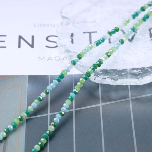 Boho Beads Choker Necklace Green and White Seed Beaded Necklace Dainty Handmade Jewelry for Women Girls Jewelry...