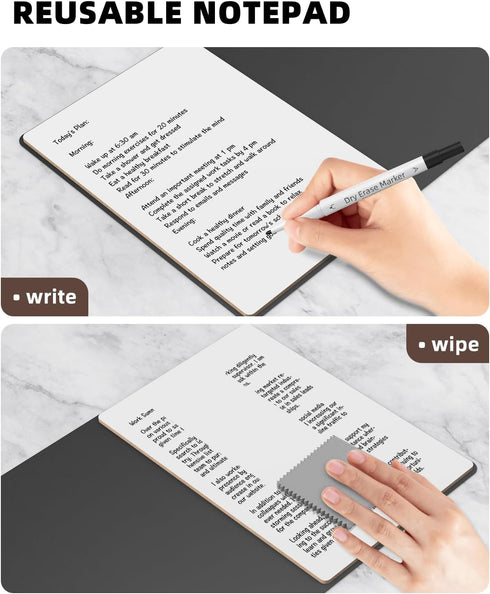 Small Dry Erase Board with Stand for Desk, Portable Reusable Desktop Notepad, 9.5 * 6.6in Memo White Board,Office Home Supplies Desk Accessories M...