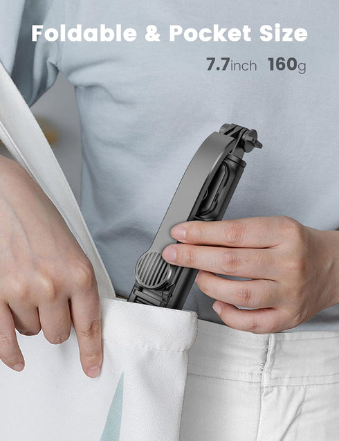 Selfie Stick Tripod with Detachable Phone Holder, 41.7" Extendable Phone Tripod with Remote, 360° Rotatable Tripod Stand for iPhone, Samsung, and ...