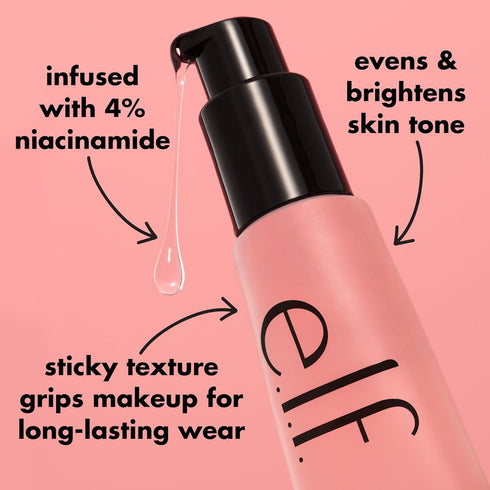 e.l.f. Power Grip Primer + 4% Niacinamide, Gel-Based & Hydrating Face Primer, Evens Skin & Brightens, Grips Makeup, Vegan & Cruelty-Free, 0.8 Fl O...
