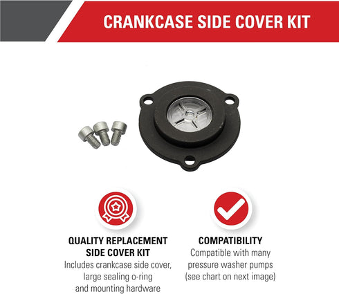 Simpson Cleaning 7105921 Replacement Crankcase Side Cover Kit for Pressure Washer Pumps, Black...