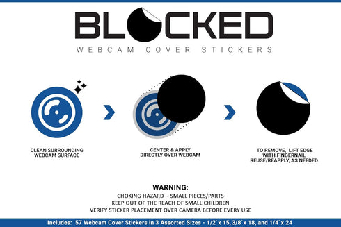Stackable Webcam/Camera Vinyl Covers | 57 Tabbed Low-Tack Restickable Webcam Sticker | Multiple Sizes | White 57-Pack Tabbed (Ultra Glossy)...
