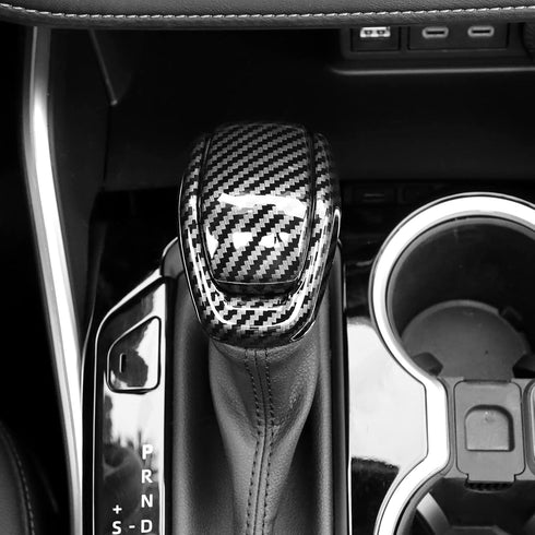 Toyota Carbon Fiber ABS Car Gear Shift Knob Cover Trim Fit for Toyota Highlander 2020 2021 2022 Compatible with Toyota RAV4 2019-2022 Car Interior...
