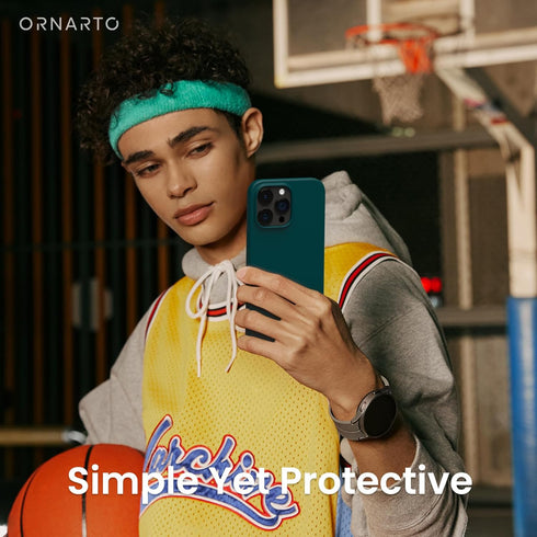 ORNARTO Compatible with iPhone 14 Pro Max Case 6.7, Slim Liquid Silicone 3 Layers Full Covered Soft Gel Rubber Phone Case Protective Cover with Mi...