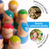 SHIERDU 12 PCS Rainbow Wood Peg Dolls Wooden Pretend Play People Figures for Toddlers Preschool Learning Educational Toys Wooden Toddler Toys for ...