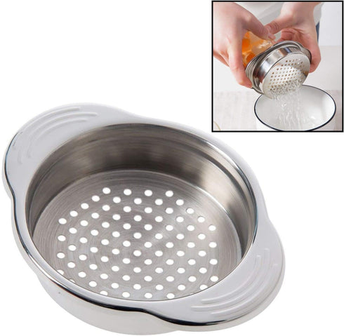 Stainless Steel Food Can Strainer Sieve Tuna Press Lid Oil Drainer Remover, Unique No-Mess Dishwasher Safe Design...