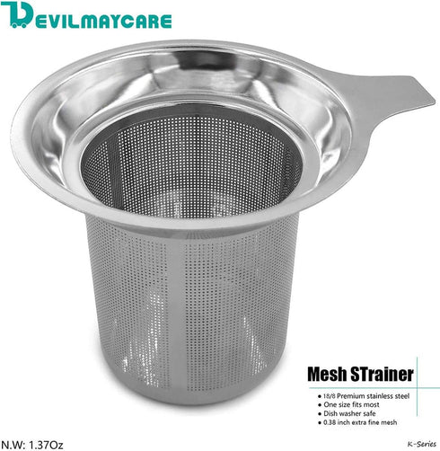 Daycount Stainless Steel Reusable Filter, Tea Baskets Mesh Coffee Espresso Strainer Dripper With Holder...