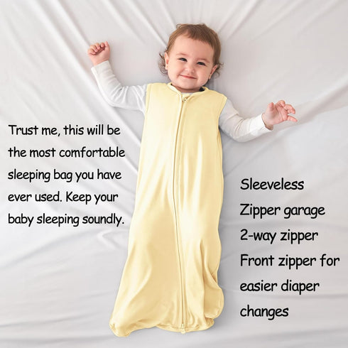 Viforu Rayon from Bamboo Sleep Sack Baby Wearable Blanket 0.5 Tog Sleeping Bag 0-6 Months Lightweight Newborn Sleeper 2-way Zipper Sleepsack Girls...