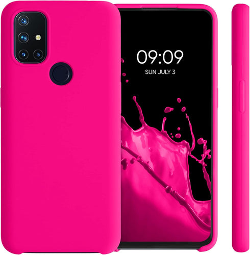 kwmobile Case Compatible with OnePlus Nord N10 5G Case - TPU Silicone Phone Cover with Soft Finish - Neon Pink...