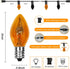 C7 Halloween String Lights,25FT Orange and Purple Halloween Lights with 27 Flickering Flame Light Bulbs(2 Spare) for Outdoor Garden Yard Home Hall...
