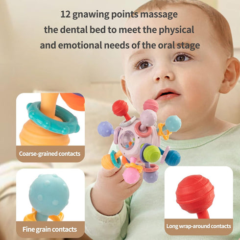 Baby Teething Toys Sensory Baby Toys chew Toys Teething Ball Rattle teethers Toys Grasping Activities Baby Toys for 0-6-12-18 Months Girls Boys Gi...