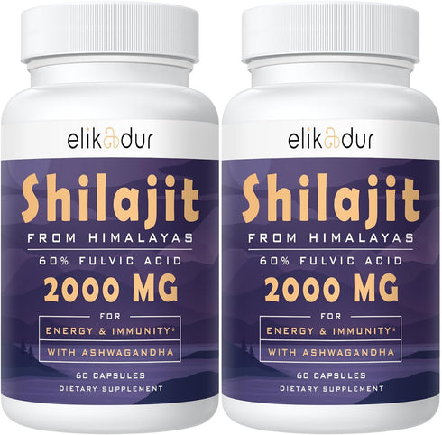 60,000 MG Shilajit Pure Himalayan Organic Capsules, 100% Gold Grade Shilajit for Men & Women, Himalayan Shilajit 85+ Trace Minerals & 60% Fulvic A...