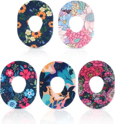 25pcs Sensor Covers for Dexcom G7, Waterproof Blood Sugar Monitor Patch Flower Pattern Adhesive Patches Sensor Sticker Accessories Compatible with...