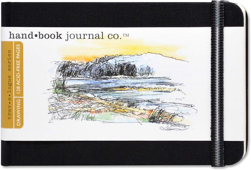 Travelogue Drawing Book, Pocket Landscape 3-1/2 x 5-1/2, Ivory Black Artist Journal...