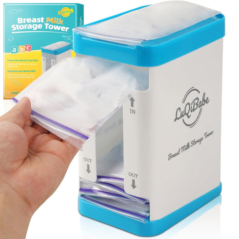 Milk Bag Storage Rack Breast Milk Storage Tower Freezes Breast Milk Bags Flat Store and Organize More Than 10 Milk Bags - First-in & First-Out Bre...