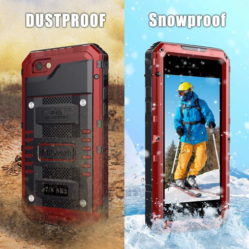 Mitywah Waterproof Case for iPhone SE 2020, Heavy Duty Military Grade Armor Metal Case, Full Body Protective Shockproof Dustproof Strong Rugged Th...