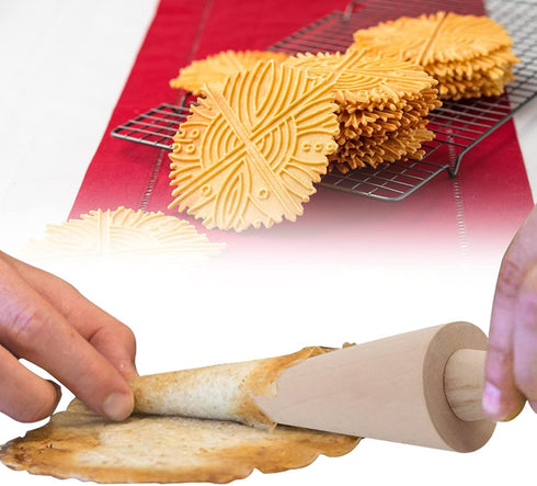 Wood Cone Roller Pizzelle Roller Krumkake Ice Cream Cone Roller Mold Natural Waffle Cone Roller Wooden Mini Waffle Cones Pastry Decorating Baking ...