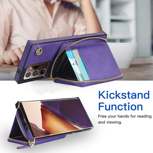 Asuwish Phone Case for Samsung Galaxy Note 20 Ultra 5G Wallet Cover with Screen Protector and Zipper Card Holder Slot Stand Leather Note20 Plus No...