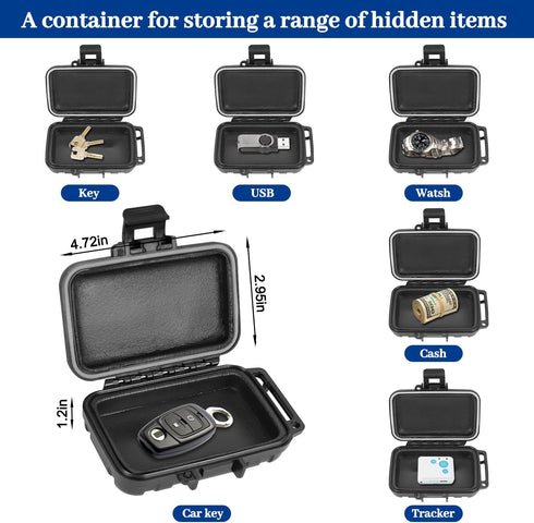 Magnetic Key Holder Under Car Waterproof Magnetic Stash Box for GPS Trackers Hide a Key Outside Magnetic key Box Under Car GPS Tracker Holder Case...