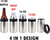 4-in-1 Stainless Steel 12 oz Double Wall Vacuum Insulated Can or Bottle Cooler Keeps Beverage Cold for Hours - Also Fits 16 oz Cans - Stainless St...