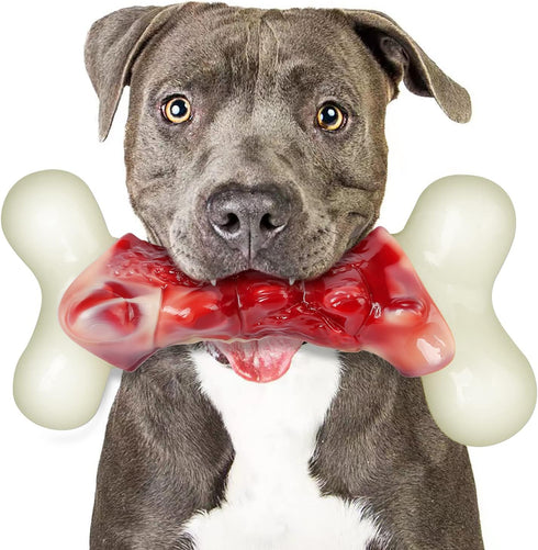 Dog Toys for Aggressive Chewers, Indestructible Large Dogs,Real Bacon Flavored,Dog Chew Toy Bones Medium/Large Breed Dogs,Best to Keep Them Busy (...