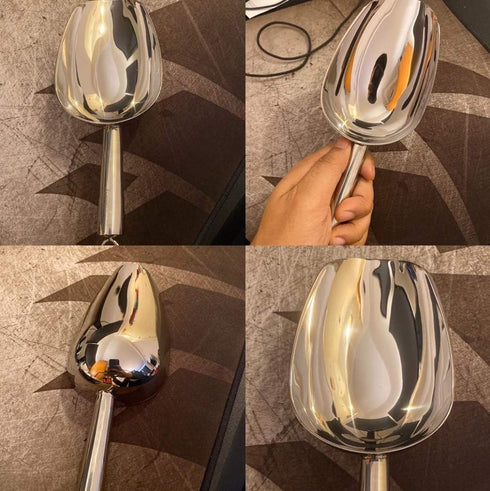 JBscoop Stainless Steel Scoop for ice, 9.6 Inch Metal Food Scoop Kitchen Bar Party Wedding Heavy Duty Dishwasher Safe - 8 Oz...