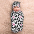 Cow Print Pink Heart Baby Stuff Newborn Swaddle and Hat Set Stretchy Soft Funny Baby Receiving Blanket Gifts for Infant Baby Boy Girl...