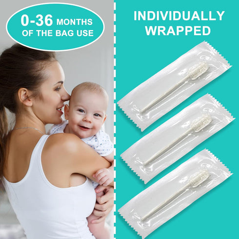 Baby Tongue Cleaner,Disposable Baby Mouth Cleaner, Soft Gauze Toohthbrush Newborn Oral Cleaning Stick Dental Care for 0-36 Month Baby (100)...