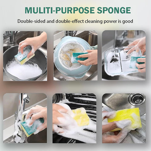 Scrub Sponges Kitchen 32 Count, Non-Scratch Scrub Dish Sponges, Heavy Duty Scrub Sponges for Cleaning, Effortlessly Clean your Stovetop, Sinks, St...