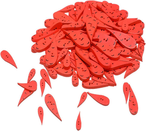 EORTA 200 Pcs Red Carrot/Water Drop Shaped Buttons Creative Wooden Snowman Nose Buttons with 2 Holes for DIY Crafting Sewing Decortaion, 4 Sizes...
