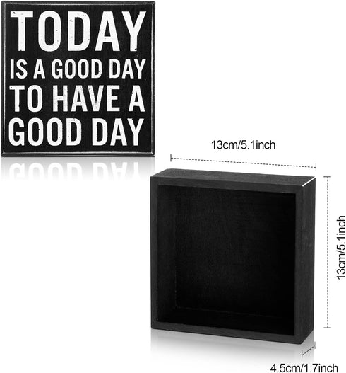 Positive Wood Sign Office Desk Decor 5x5 Inch Today Is a Good Day to Have a Good Day Wood Sign Motivational Desk Decor Cheerful Support Inspiratio...