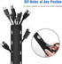 JOTO 10.83ft Cable Management Sleeve, Cuttable Neoprene Cord Management Organizer System, Flexible Cable Wrap Cover Wire Hider for Desk TV Compute...