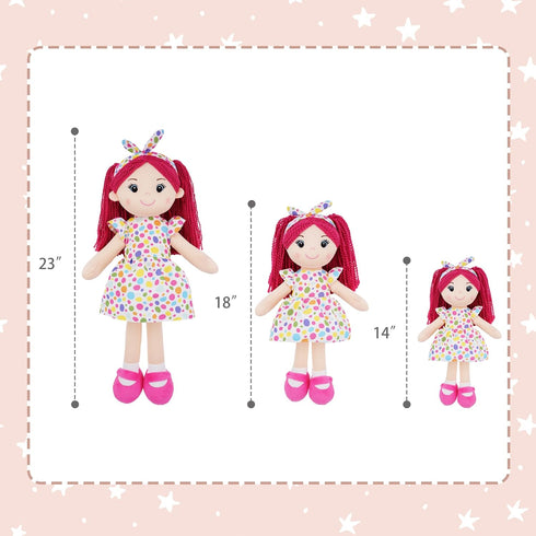 June Garden 18" Snuggle Cuties Sophie - Soft Cuddly Plush Doll Gift for Girls - Huggable Rag Doll - Pink L...