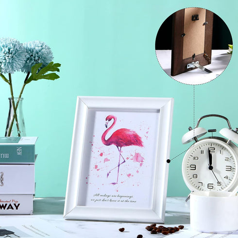 4 Pieces Picture Frame Stand Easel Back Stand Set Iron Picture Easel Stands Back Photo Easels with 20 Pieces Screws and Screwdriver for Photos Pic...