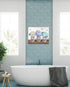 Hydrangea Wall Art Bedroom Decor: Relax Soak Unwind Wall Art Floral Paintings Aqua Flower Pictures Wall Decor Modern Farmhouse Style Butterfly Pri...