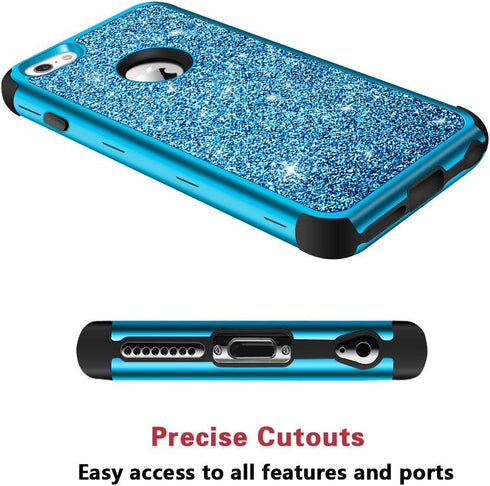 Hython Compatible with iPhone 6/6s Case, Heavy Duty Full-Body Defender Protective Case Bling Glitter Sparkle Hard Shell Hybrid Shockproof Rubber B...