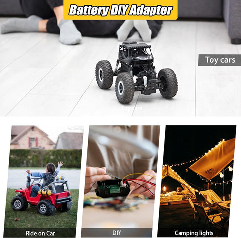EID 2 Pack for Power Wheels Adapter Fit for Dewalt 20V Battery, with Wire Connector, 14 Gauge Wire, 30Amp Fuse, DIY Use for Rc Car, Robotics, Rc T...