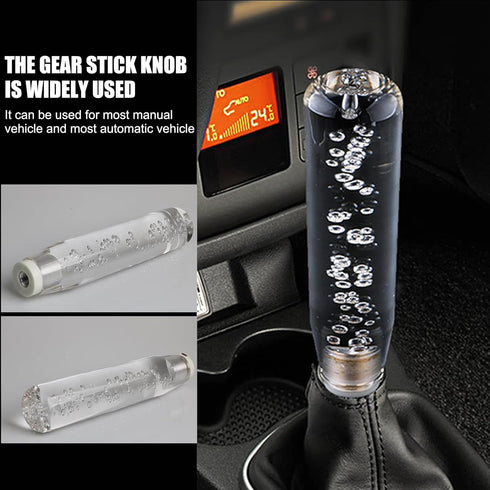 1 PC Car LED Shift Knob with Bubblem, Waterproof Smooth Crystal Vehicle Shifter Replacement, Universal Luminescent Automotive Shifter Knob Accesso...