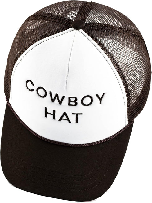 Cowboy Trucker Hat - Cowboy Trucker Hat for Men, Brown Cowboy Baseball Cap...