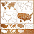 World Map Stencils for Painting on Wood, Texas Stencils for Crafts Reusable Wood Burning Drawing Art Paint Stencils and Patterns for Wall Cake Coo...