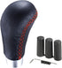 Arenbel Red Stitched Leather Shifter Knob Replacement Type R Gear Head Manual Shift Lever Stick Handle Fit Most MT Cars, Black...