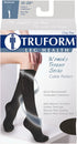 Truform Compression Socks, 15-20 mmHg, Women's Dress Socks, Knee High Over Calf Length, Black Cable Knit, Small...