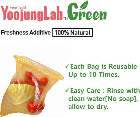 Green, Reusable Food Storage Bag, 16.44" 20.6" 10bags, Keep Fresh Produce Bags, Food Saver Storage for Fruits, Vegetables, BPA FREE, Plastic Bread...