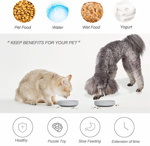 Silicone Slow Feeder Dog Bowls ?Slow Feeder Cat Bowl Wet Food with Suction Cups?Dog Puzzle Feeder ?Interactive Dog Feeder?Reduces Boredom, Anxiety...